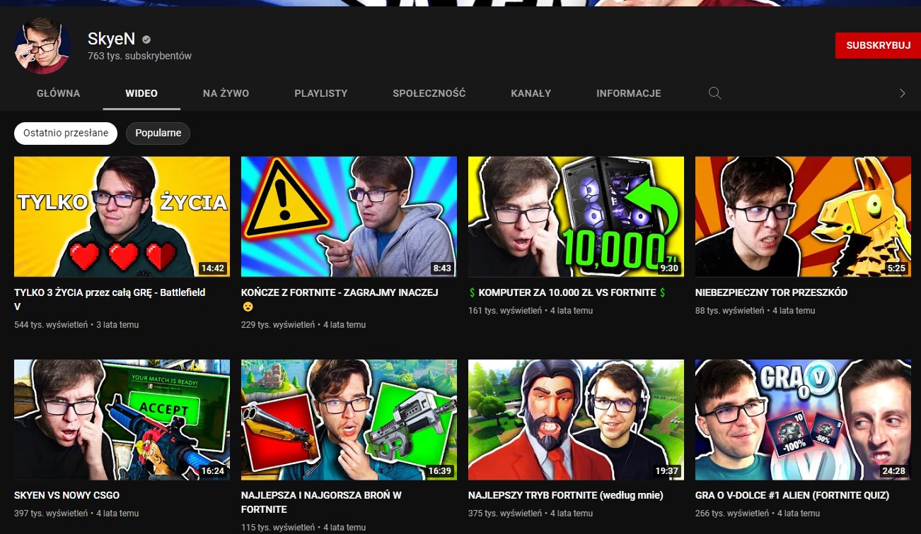 Skyen, polski youtuber z 800 tysiącami subskrypcji wrócił i zapowiada
