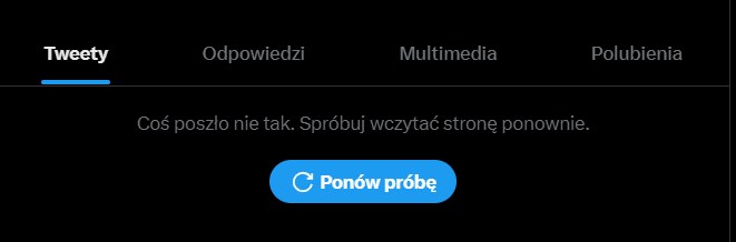 Twitter: Coś poszło nie tak. Spróbuj wczytać stronę ponownie. Jak to