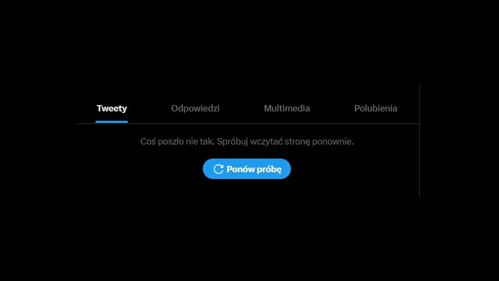 Twitter Błąd Coś Poszło Nie Tak Spróbuj Ponownie